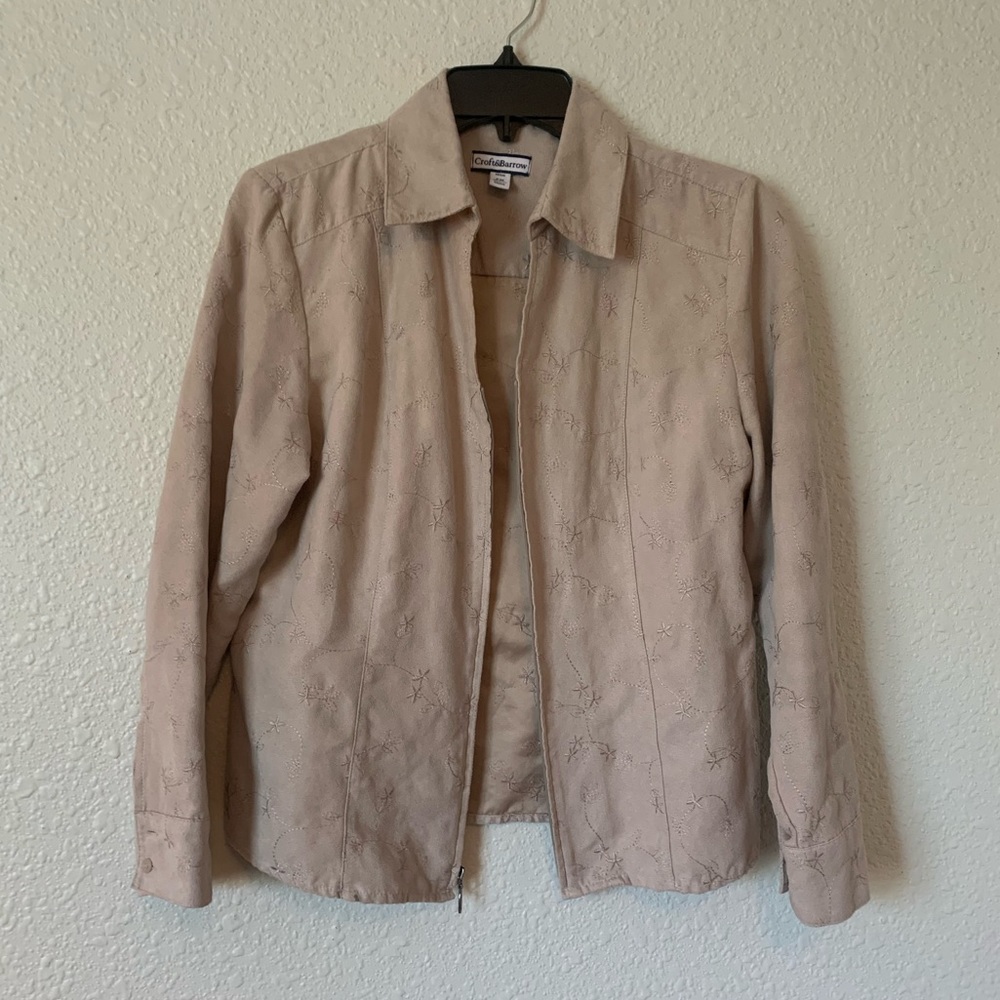 Embroidered Suede Croft & Barrow Jacket